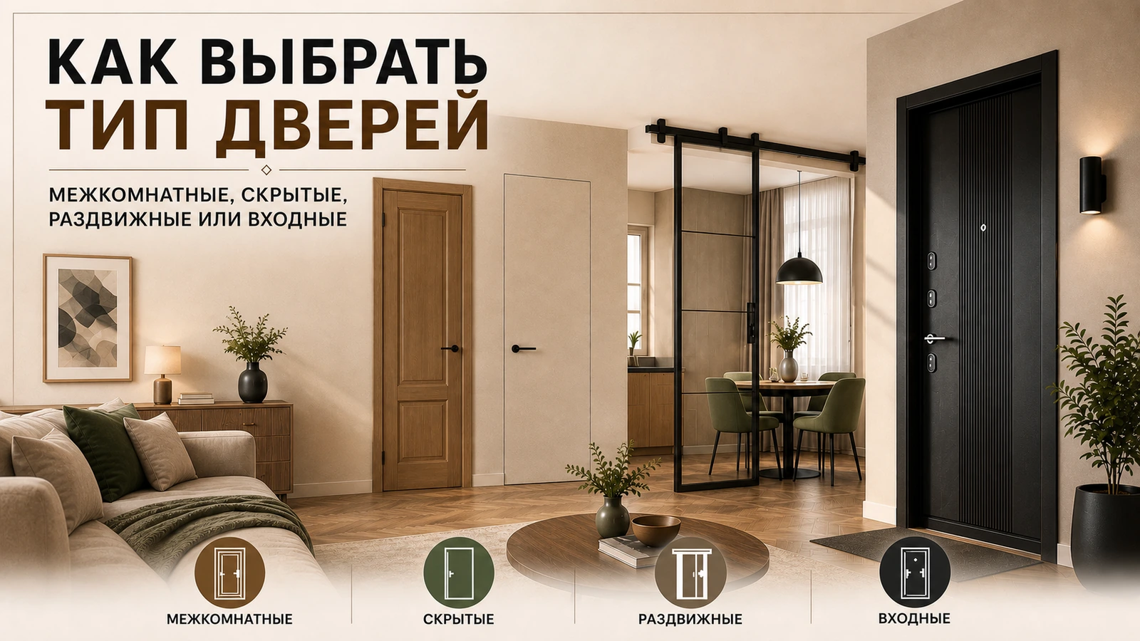 Как выбрать тип дверей: межкомнатные, скрытые, раздвижные и входные