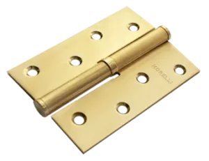 Петля карточная стальная разъемная MSND 100X70X2.5 SG L с подшипником левая, врезная на круглой оси, вес полотна до 40 кг, цвет матовое золото
