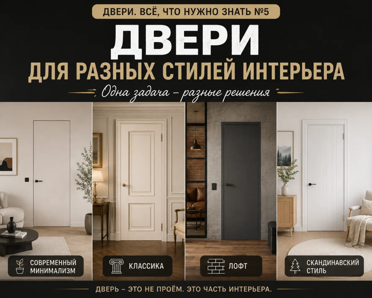 Двери для разных стилей интерьера: минимализм, классика, лофт и скандинавский стиль