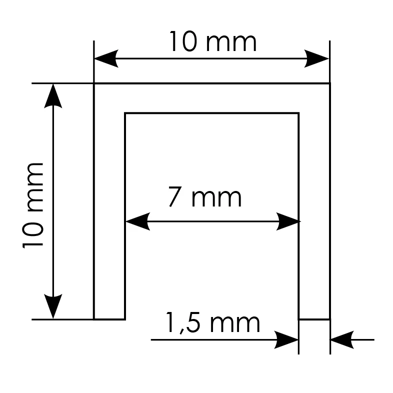 Нижняя направляющая RUCETTI TRACK-B 1M, 10×10 мм Нижняя направляющая RUCETTI TRACK-B 1M, 10×10 мм